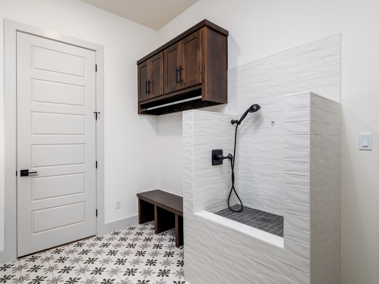 Walk-in shower in custom Bertram Texas home